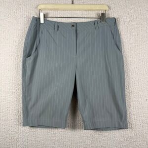 Annika Cutter & Buck Golf Shorts Pinstripe Sage Green Lightweight‎ Size 8